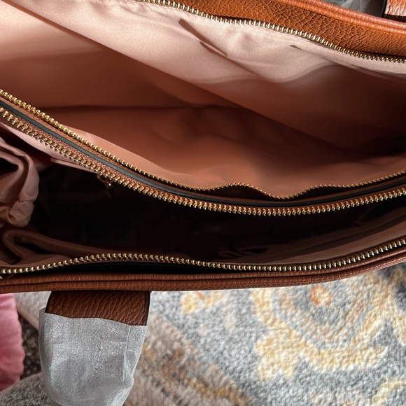 BRAND NEW Elegant Brown Tote Bag | MULTITASKER CHESTNUT from Poppy & Peonies - Picture 5 of 12